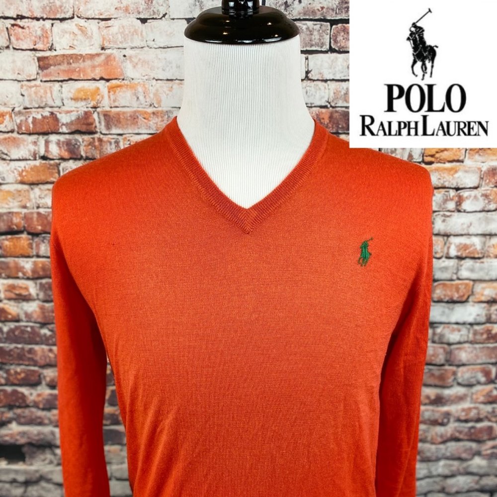 Polo Ralph Lauren Custom Fit Orange Merino Sweater